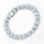 Bids.com 10.50 Carat Genuine Blue Topaz .925 Sterling Silver Bracelet Bracelets White Smoke size 7.25