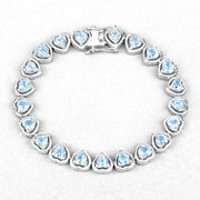 Bids.com 10.50 Carat Genuine Blue Topaz .925 Sterling Silver Bracelet Bracelets White Smoke size 7.25