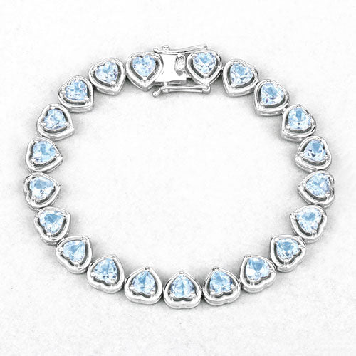 Bids.com 10.50 Carat Genuine Blue Topaz .925 Sterling Silver Bracelet Bracelets White Smoke size 7.25
