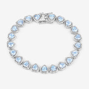Bids.com 10.50 Carat Genuine Blue Topaz .925 Sterling Silver Bracelet Bracelets White Smoke size 7.25