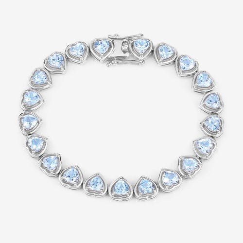 Bids.com 10.50 Carat Genuine Blue Topaz .925 Sterling Silver Bracelet Bracelets White Smoke size 7.25