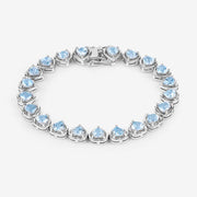 Bids.com 10.50 Carat Genuine Blue Topaz .925 Sterling Silver Bracelet Bracelets White Smoke size 7.25
