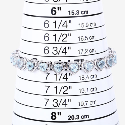 Bids.com 10.50 Carat Genuine Blue Topaz .925 Sterling Silver Bracelet Bracelets White Smoke size 7.25