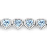 Bids.com 10.50 Carat Genuine Blue Topaz .925 Sterling Silver Bracelet Bracelets Light Gray size 7.25