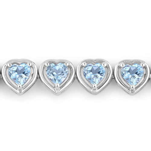 Bids.com 10.50 Carat Genuine Blue Topaz .925 Sterling Silver Bracelet Bracelets Light Gray size 7.25