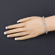 Bids.com 10.06 Carat Genuine Aquamarine .925 Sterling Silver Bracelet Bracelets Wheat size 7.25