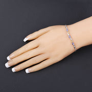 Bids.com 0.77 Carat Genuine Tanzanite and White Sapphire .925 Sterling Silver Bracelet Bracelets Dark Slate Gray size 10.00