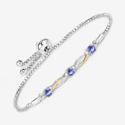Bids.com 0.77 Carat Genuine Tanzanite and White Sapphire .925 Sterling Silver Bracelet Bracelets White Smoke size 10.00
