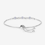 Bids.com 0.77 Carat Genuine Tanzanite and White Sapphire .925 Sterling Silver Bracelet Bracelets White Smoke size 10.00