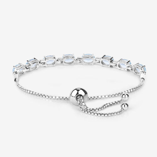 Bids.com 7.60 Carat Genuine Blue Topaz .925 Sterling Silver Bracelet Bracelets White Smoke size 10.00
