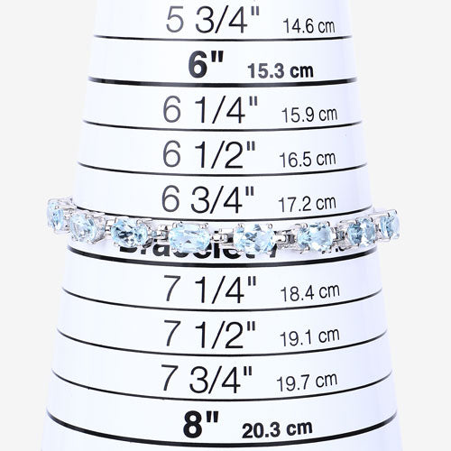 Bids.com 7.60 Carat Genuine Blue Topaz .925 Sterling Silver Bracelet Bracelets White Smoke size 10.00