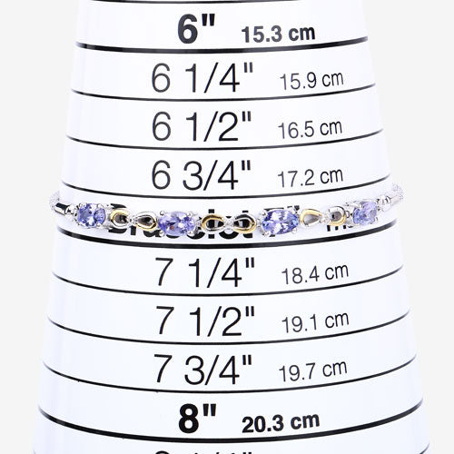 Bids.com 1.81 Carat Genuine Tanzanite and White Topaz .925 Sterling Silver Bracelet Bracelets White Smoke size 10.00