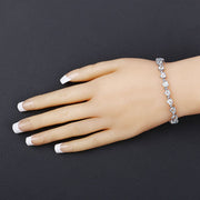 Bids.com 7.71 Carat Genuine Aquamarine and White Diamond .925 Sterling Silver Bracelet Bracelets Dark Slate Gray size 7.25