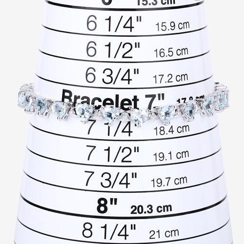 Bids.com 7.71 Carat Genuine Aquamarine and White Diamond .925 Sterling Silver Bracelet Bracelets White Smoke size 7.25