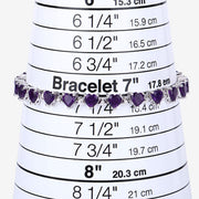 Bids.com 10.01 Carat Genuine Amethyst and White Diamond .925 Sterling Silver Bracelet Bracelets White Smoke size 5.50