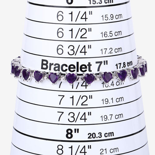 Bids.com 10.01 Carat Genuine Amethyst and White Diamond .925 Sterling Silver Bracelet Bracelets White Smoke size 5.50