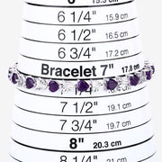 Bids.com 6.59 Carat Genuine Amethyst and White Diamond .925 Sterling Silver Bracelet Bracelets White Smoke size 7.25