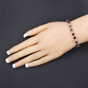 Bids.com 11.10 Carat Genuine Garnet and White Diamond .925 Sterling Silver Bracelet Bracelets Dark Slate Gray size 7.25