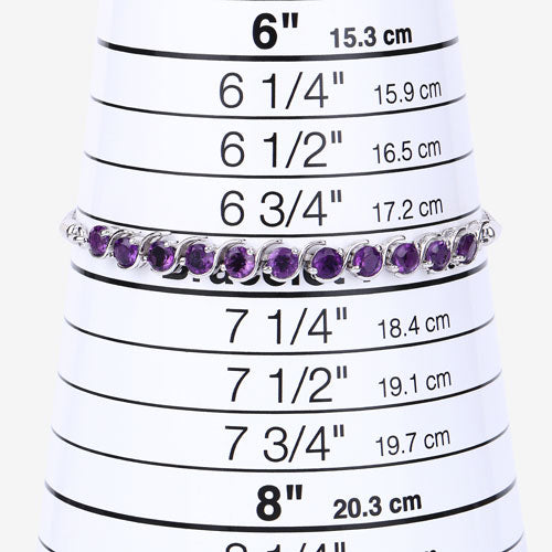 Bids.com 2.64 Carat Genuine Amethyst .925 Sterling Silver Bracelet Bracelets White Smoke size 10.00