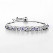 Bids.com 1.10 Carat Genuine Tanzanite .925 Sterling Silver Bracelet Bracelets White Smoke size 10.00