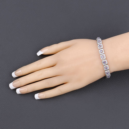 Bids.com 1.10 Carat Genuine Tanzanite .925 Sterling Silver Bracelet Bracelets Wheat size 10.00