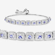 Bids.com 1.10 Carat Genuine Tanzanite .925 Sterling Silver Bracelet Bracelets White Smoke size 10.00