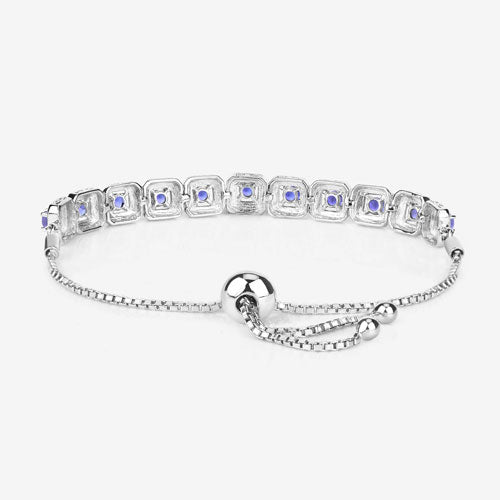 Bids.com 1.10 Carat Genuine Tanzanite .925 Sterling Silver Bracelet Bracelets White Smoke size 10.00