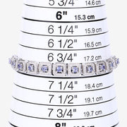Bids.com 1.10 Carat Genuine Tanzanite .925 Sterling Silver Bracelet Bracelets White Smoke size 10.00