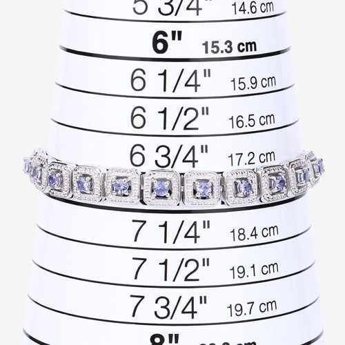Bids.com 1.10 Carat Genuine Tanzanite .925 Sterling Silver Bracelet Bracelets White Smoke size 10.00