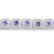 Bids.com 1.10 Carat Genuine Tanzanite .925 Sterling Silver Bracelet Bracelets Gray size 10.00