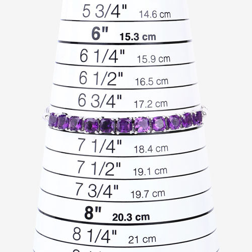 Bids.com 6.05 Carat Genuine Amethyst .925 Sterling Silver Bracelet Bracelets White Smoke size 10.00