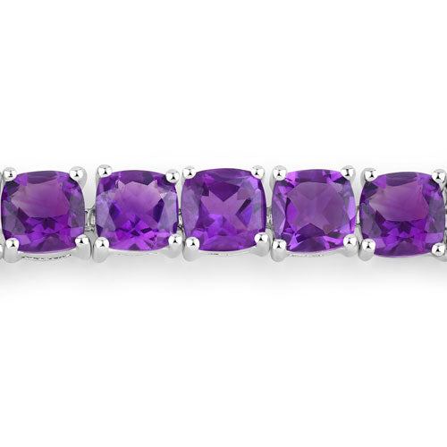 Bids.com 6.05 Carat Genuine Amethyst .925 Sterling Silver Bracelet Bracelets Dark Slate Blue size 10.00