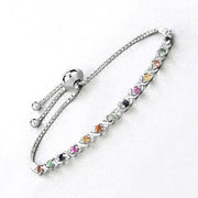 Bids.com 0.88 Carat Genuine Multi Sapphire .925 Sterling Silver Bracelet Bracelets White Smoke size 10.00