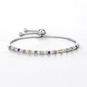 Bids.com 0.88 Carat Genuine Multi Sapphire .925 Sterling Silver Bracelet Bracelets White Smoke size 10.00