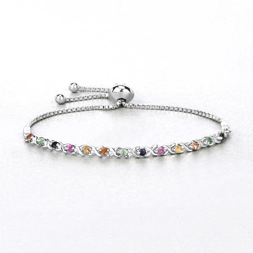 Bids.com 0.88 Carat Genuine Multi Sapphire .925 Sterling Silver Bracelet Bracelets White Smoke size 10.00