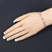 Bids.com 0.88 Carat Genuine Multi Sapphire .925 Sterling Silver Bracelet Bracelets Dark Slate Gray size 10.00