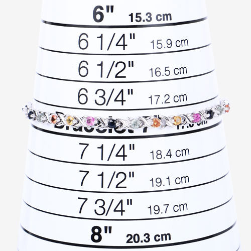 Bids.com 0.88 Carat Genuine Multi Sapphire .925 Sterling Silver Bracelet Bracelets White Smoke size 10.00