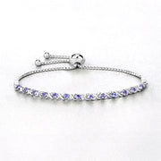 Bids.com 0.91 Carat Genuine Tanzanite .925 Sterling Silver Bracelet Bracelets White Smoke size 10.00