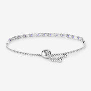 Bids.com 0.91 Carat Genuine Tanzanite .925 Sterling Silver Bracelet Bracelets White Smoke size 10.00