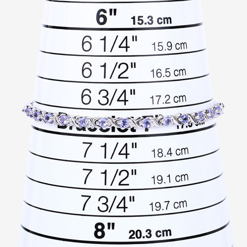 Bids.com 0.91 Carat Genuine Tanzanite .925 Sterling Silver Bracelet Bracelets White Smoke size 10.00