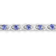 Bids.com 0.91 Carat Genuine Tanzanite .925 Sterling Silver Bracelet Bracelets Light Gray size 10.00