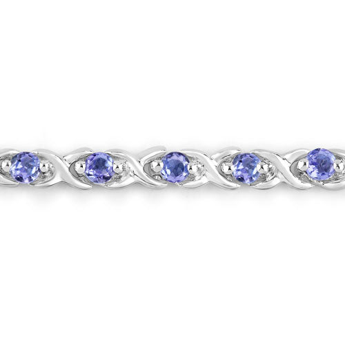 Bids.com 0.91 Carat Genuine Tanzanite .925 Sterling Silver Bracelet Bracelets Light Gray size 10.00