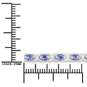Bids.com 0.91 Carat Genuine Tanzanite .925 Sterling Silver Bracelet Bracelets White Smoke size 10.00