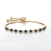 Bids.com 1.83 Carat Genuine Blue Sapphire and White Diamond .925 Sterling Silver Bracelet Bracelets Lavender size 10.00