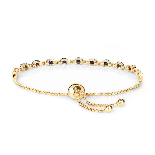 Bids.com 1.83 Carat Genuine Blue Sapphire and White Diamond .925 Sterling Silver Bracelet Bracelets White Smoke size 10.00