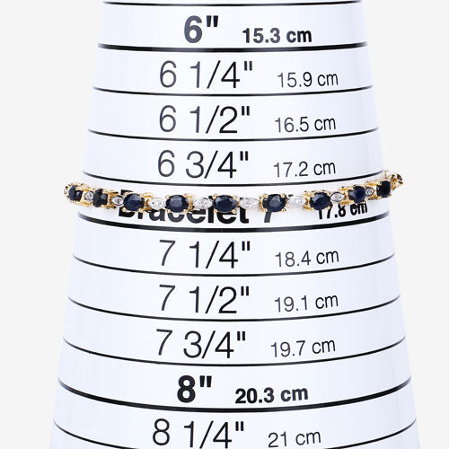 Bids.com 1.83 Carat Genuine Blue Sapphire and White Diamond .925 Sterling Silver Bracelet Bracelets White Smoke size 10.00