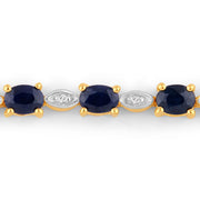 Bids.com 1.83 Carat Genuine Blue Sapphire and White Diamond .925 Sterling Silver Bracelet Bracelets Lavender size 10.00