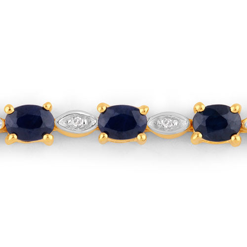 Bids.com 1.83 Carat Genuine Blue Sapphire and White Diamond .925 Sterling Silver Bracelet Bracelets Lavender size 10.00