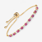 Bids.com 2.01 Carat Genuine Ruby and White Diamond .925 Sterling Silver Bracelet Bracelets White Smoke size 10.00