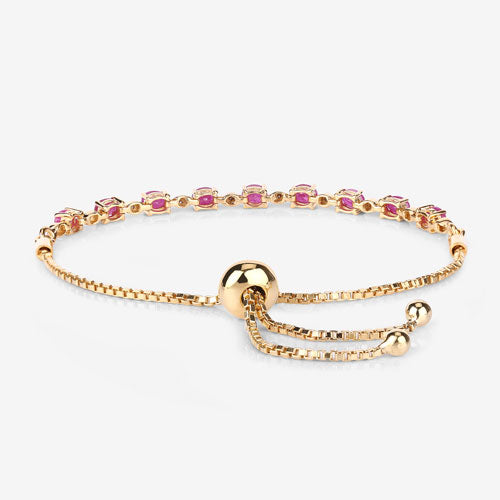 Bids.com 2.01 Carat Genuine Ruby and White Diamond .925 Sterling Silver Bracelet Bracelets White Smoke size 10.00